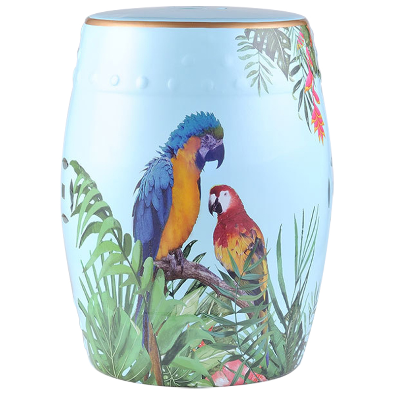 Керамический табурет Parrots Tropical Animal Ceramic Stool Blue Голубой Мульти Керамический табурет Parrots Tropical Animal Ceramic Stool Blue Голубой Мульти в Грозном | Loft Concept