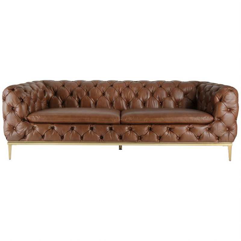 Диван Dorsten Sofa brown leather Коричневый Диван Dorsten Sofa brown leather Коричневый в Грозном | Loft Concept