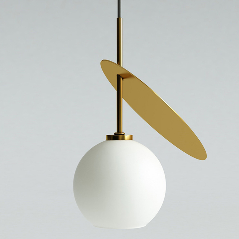 Подвесной светильник Cherry Pendant One Gold Белое матовое стекло Глянцевое золото в Грозном | Loft Concept 