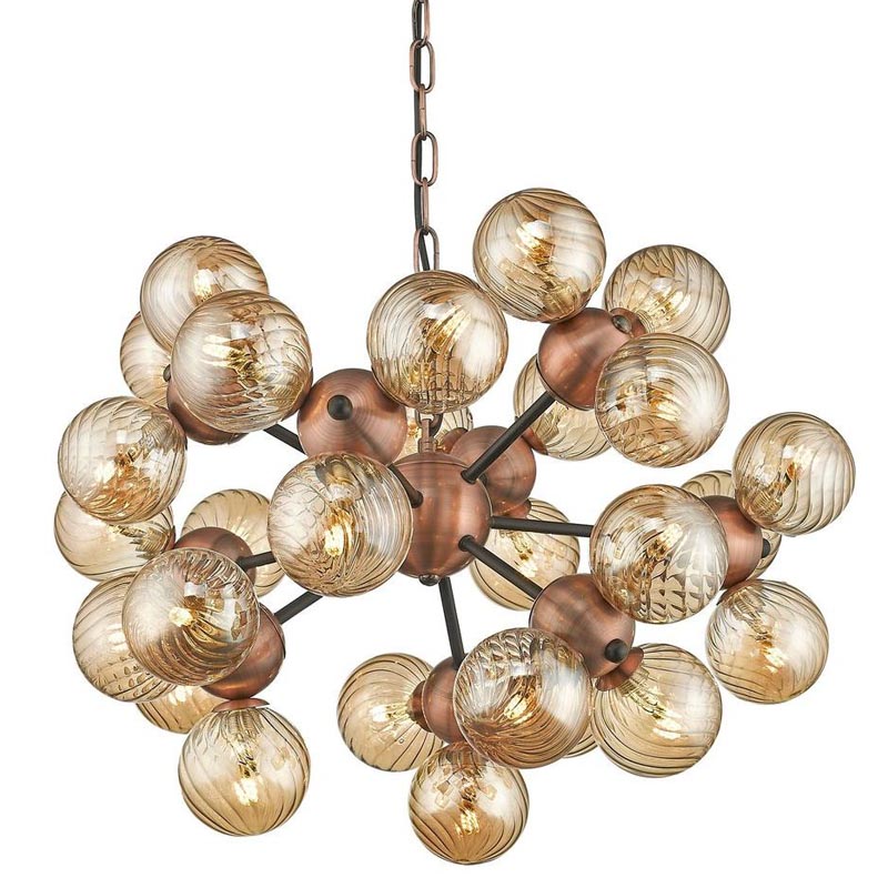 Люстра Berries Chandelier Amber 50 Медь Янтарный Люстра Berries Chandelier Amber 50 Медь Янтарный в Грозном | Loft Concept