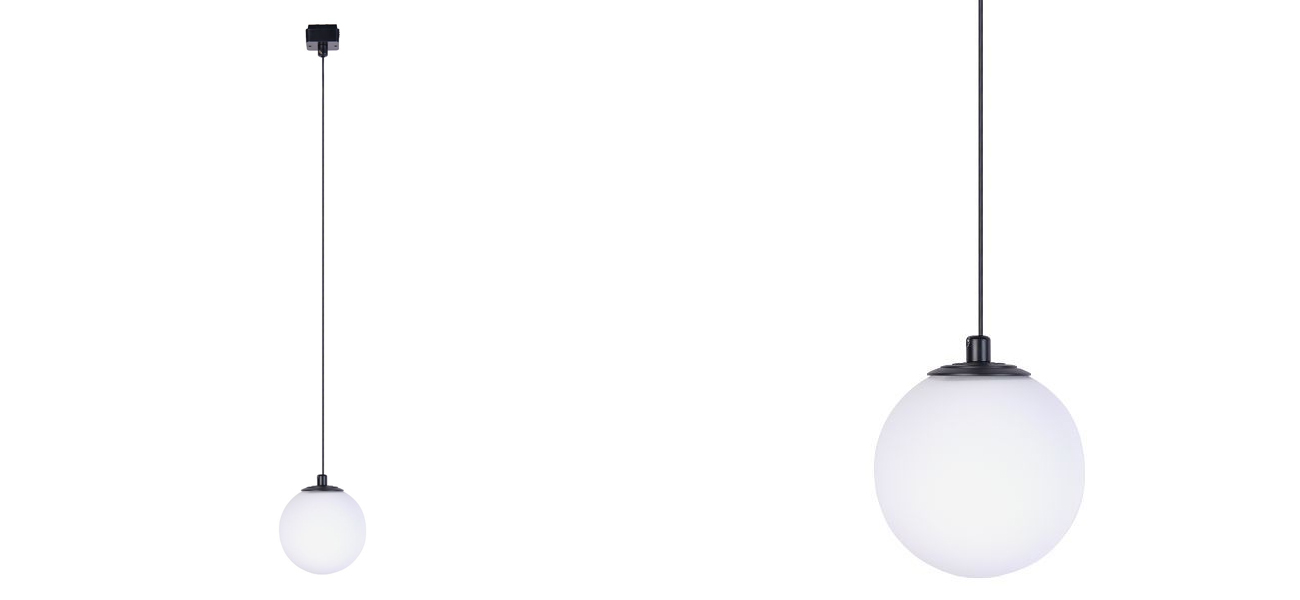 Магнитный подвесной светильник с круглым плафоном Magsus Black - фото