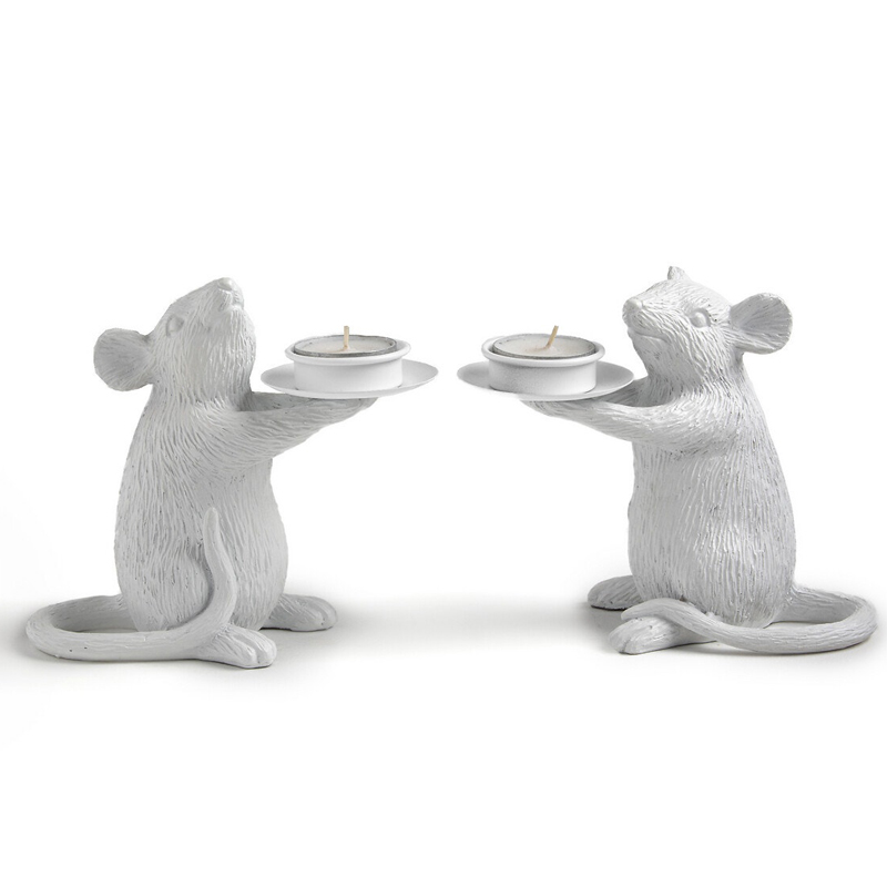 Комплект подсвечников Mouse with twinkle Белый Комплект подсвечников Mouse with twinkle Белый в Грозном | Loft Concept