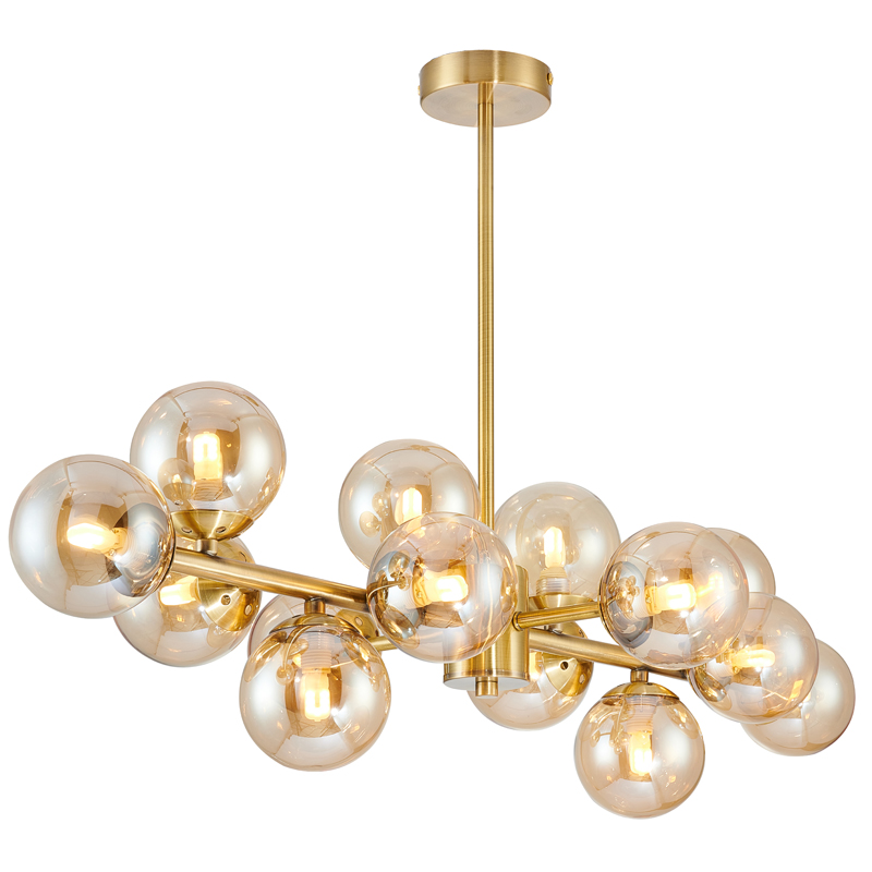 Люстра Berries Chandelier amber 14 Латунь Янтарь (Amber) Люстра Berries Chandelier amber 14 Латунь Янтарь (Amber) в Грозном | Loft Concept