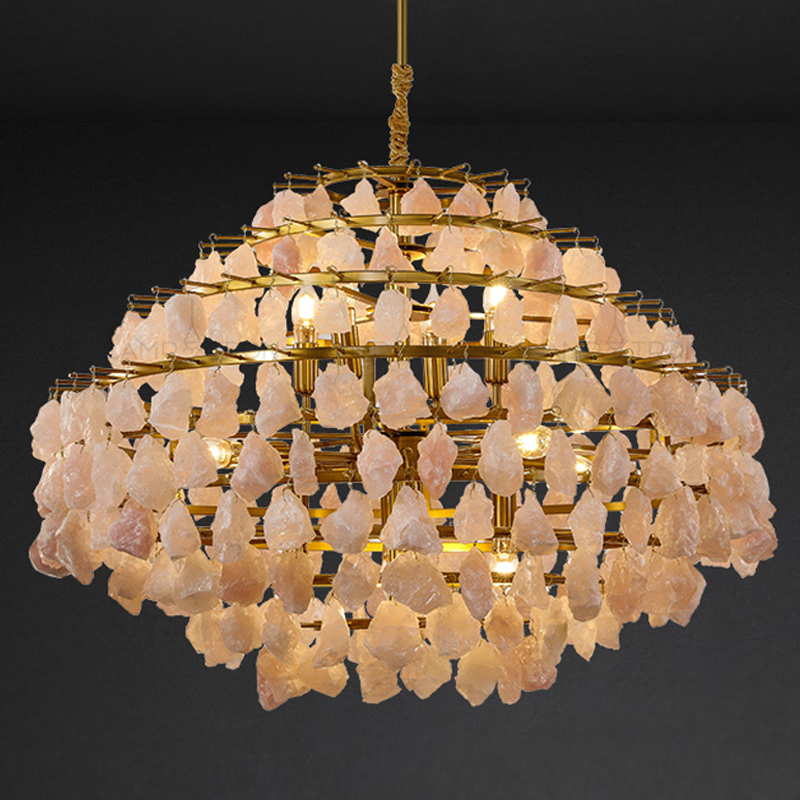 Hardis Pink stone Chandelier 82 Латунь Дымчатая Роза Hardis Pink stone Chandelier 82 Латунь Дымчатая Роза в Грозном | Loft Concept