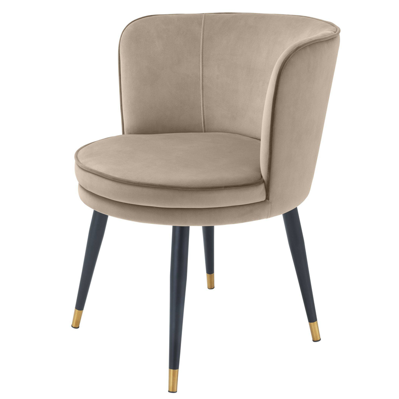 Стул Eichholtz Dining Chair Grenada greige Бежево-серый Черный Латунь Стул Eichholtz Dining Chair Grenada greige Бежево-серый Черный Латунь в Грозном | Loft Concept