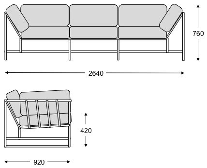 Диван Black Calfskin Sofa в Грозном