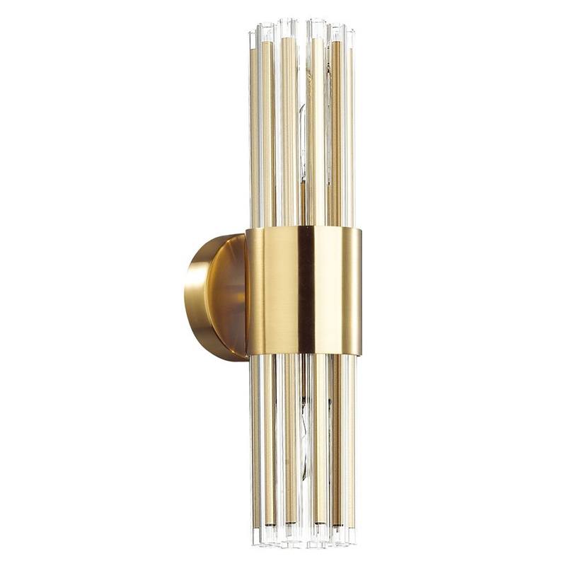 Бра Gladwin Glass Tube Wall Lamp Золотой Прозрачный Бра Gladwin Glass Tube Wall Lamp Золотой Прозрачный в Грозном | Loft Concept
