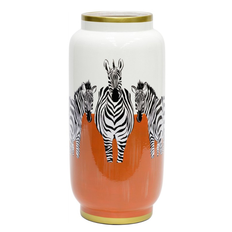 Ваза Zebra Vase white and orange Белый Черный Золотой Оранжевый Ваза Zebra Vase white and orange Белый Черный Золотой Оранжевый в Грозном | Loft Concept