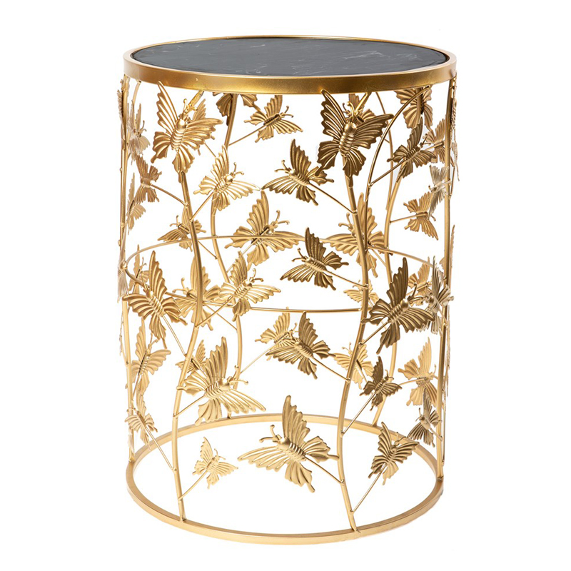 Приставной стол Gold Butterfly чёрный мрамор Золотой Черный Мрамор Nero Приставной стол Gold Butterfly чёрный мрамор Золотой Черный Мрамор Nero в Грозном | Loft Concept