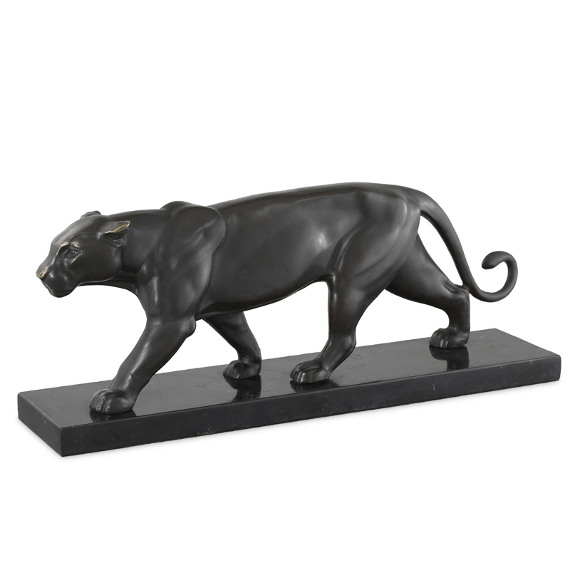 Статуэтка Eichholtz Panther on Marble Base Темная бронза Черный Статуэтка Eichholtz Panther on Marble Base Темная бронза Черный в Грозном | Loft Concept