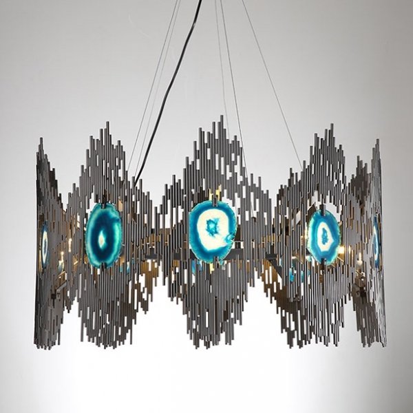 Люстра Calypso Chandelier 10 Золотой Графит Морская синь Люстра Calypso Chandelier 10 Золотой Графит Морская синь в Грозном | Loft Concept