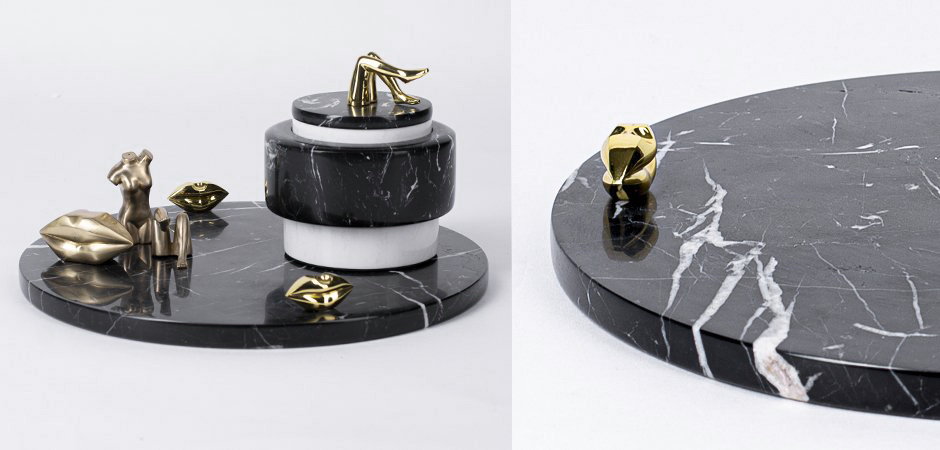 Поднос ACOLYTE ENTERTAINING PLATTER MARBLE & BRONZE Поднос ACOLYTE ENTERTAINING PLATTER MARBLE & BRONZE - Loft-Concept в Грозном