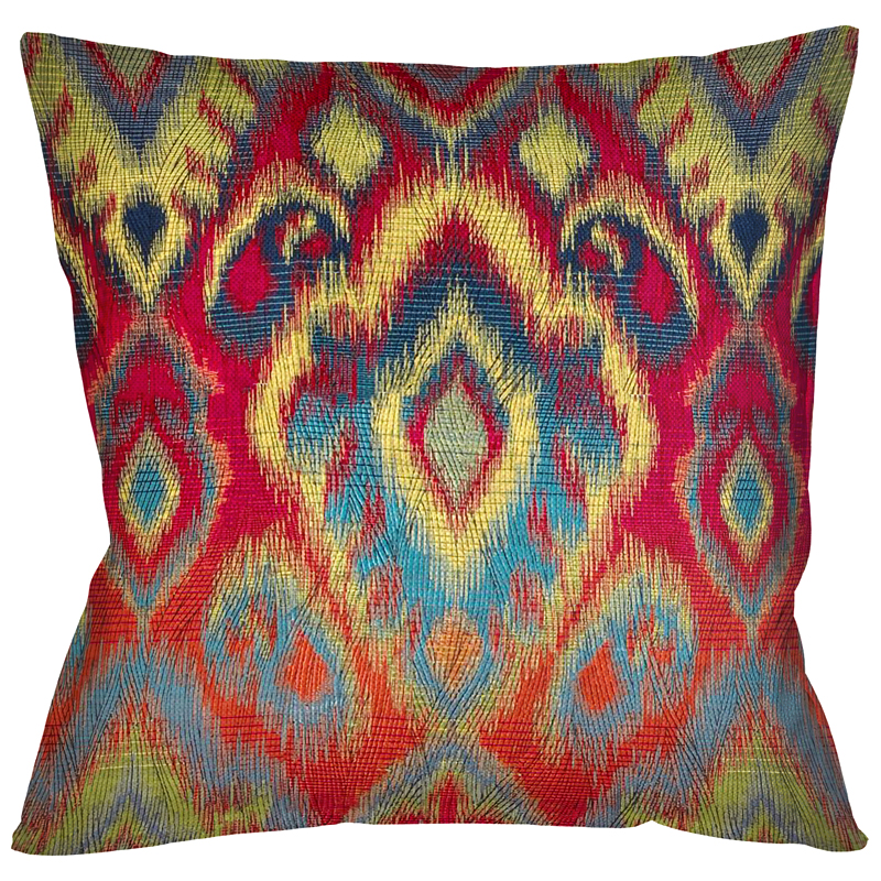 Декоративная подушка Ikat Pattern с разноцветным узором Мульти Декоративная подушка Ikat Pattern с разноцветным узором Мульти в Грозном | Loft Concept