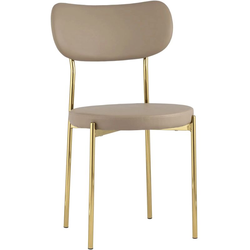 Стул Alfie Chair Золотые ножки Бежевая Экокожа Бежевый Золотой Стул Alfie Chair Золотые ножки Бежевая Экокожа Бежевый Золотой в Грозном | Loft Concept