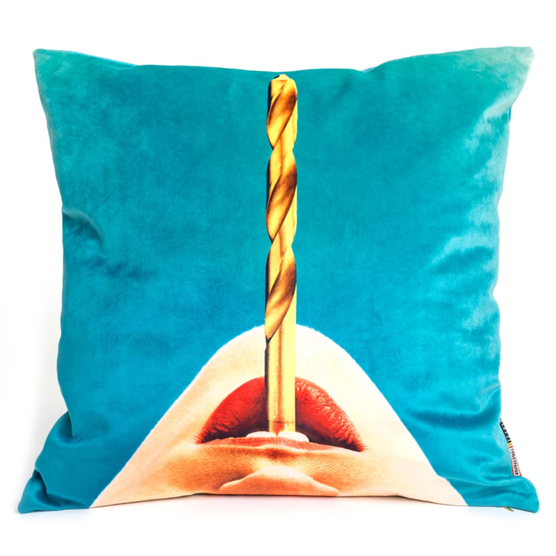 Подушка Seletti Cushion Drill Design Toiletpaper Бирюзовый Подушка Seletti Cushion Drill Design Toiletpaper Бирюзовый в Грозном | Loft Concept