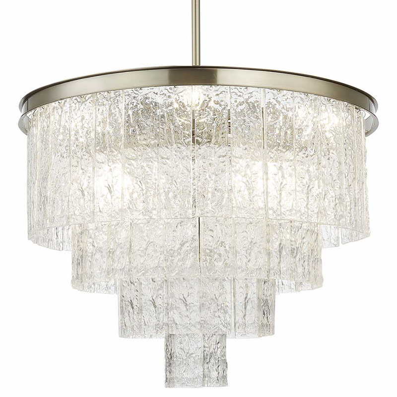 Люстра Renea Textured Glass Chandelier Nickel D60 Никель Прозрачное Стекло в Грозном | Loft Concept 