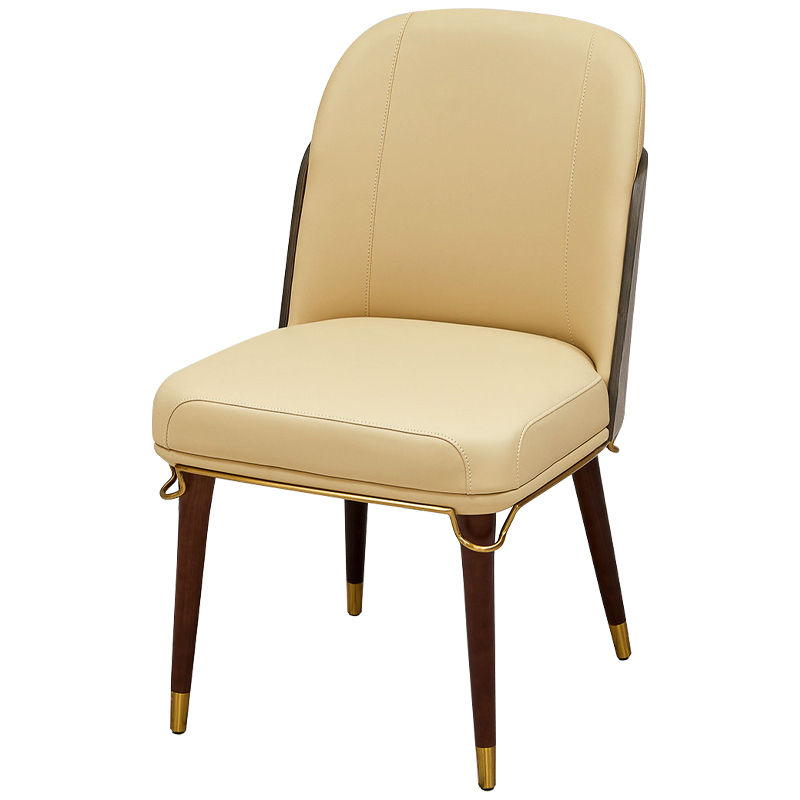 Стул бежевый Emilis Chair ножки из массива ясеня Бежевый Коричневый Латунь Стул бежевый Emilis Chair ножки из массива ясеня Бежевый Коричневый Латунь в Грозном | Loft Concept