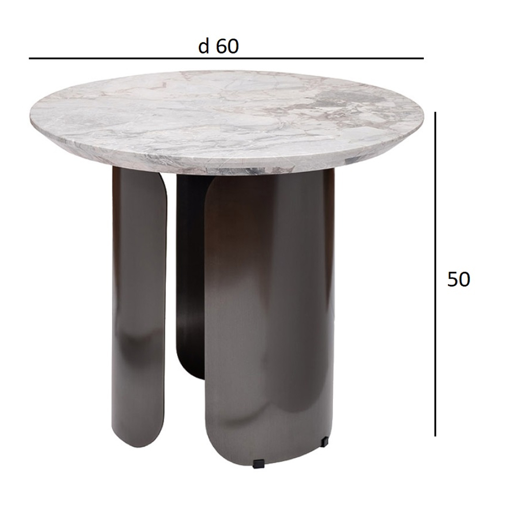 Столик журнальный круглый с мраморной столешницей Gray Marble Table Столик журнальный круглый с мраморной столешницей Gray Marble Table в Грозном
