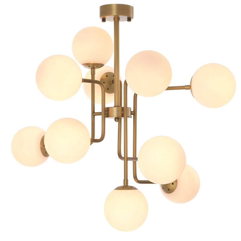 Люстра Eichholtz Chandelier Chase Латунь Античная полированная Белый Люстра Eichholtz Chandelier Chase Латунь Античная полированная Белый в Грозном | Loft Concept