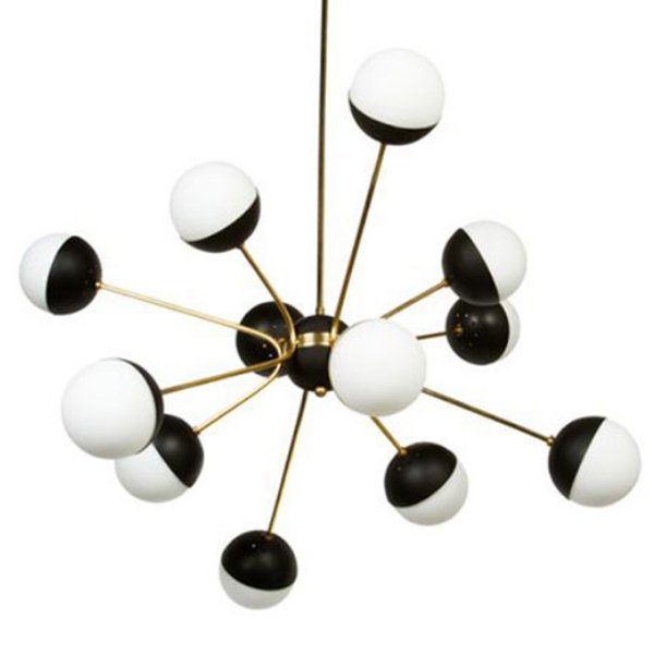 Люстра Rewire Custom Orb Chandelier Черный Латунь Прозрачный белый Люстра Rewire Custom Orb Chandelier Черный Латунь Прозрачный белый в Грозном | Loft Concept