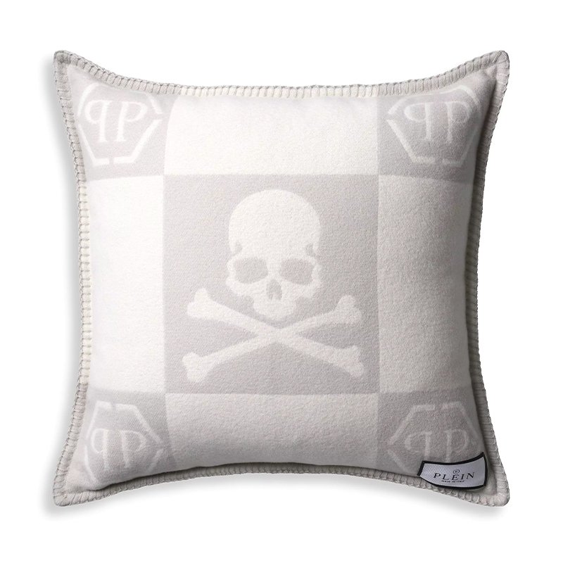 Подушка Philipp Plein Cushion Cashmere Skull 45 x 45 Grey Серый Белый Подушка Philipp Plein Cushion Cashmere Skull 45 x 45 Grey Серый Белый в Грозном | Loft Concept