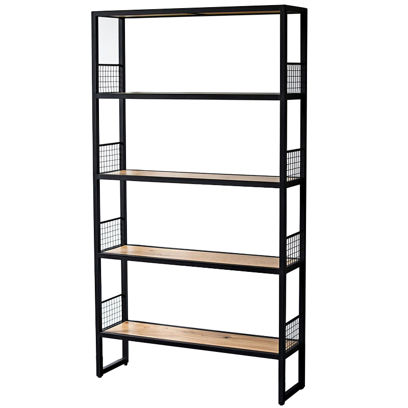 Стеллаж Richie Industrial Metal Rust Rack Древесина Черный Стеллаж Richie Industrial Metal Rust Rack Древесина Черный в Грозном | Loft Concept