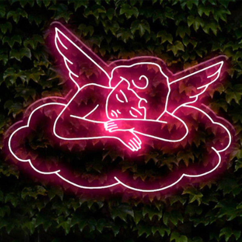 Неоновая настенная лампа Sleeping Angel Neon Wall Lamp Розовый Прозрачный Розовый Неоновая настенная лампа Sleeping Angel Neon Wall Lamp Розовый Прозрачный Розовый в Грозном | Loft Concept