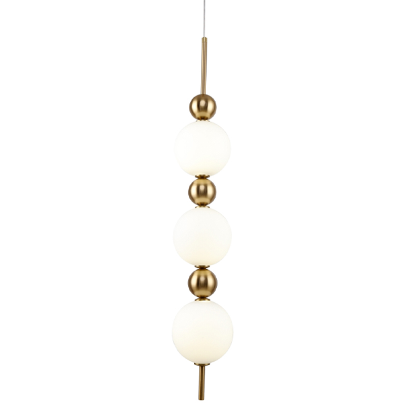 Подвесной светильник PEARLS SUSPENSION 3 Лампы Белый Латунь Подвесной светильник PEARLS SUSPENSION 3 Лампы Белый Латунь в Грозном | Loft Concept