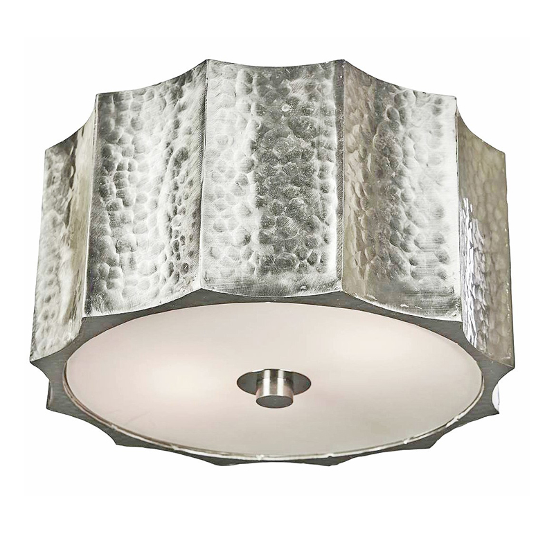 Потолочный светильник Grooved Nickel Drum Никель Потолочный светильник Grooved Nickel Drum Никель в Грозном | Loft Concept