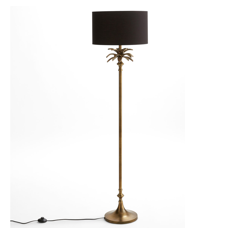 Торшер Palm Black Lampshade Латунь Черный Торшер Palm Black Lampshade Латунь Черный в Грозном | Loft Concept