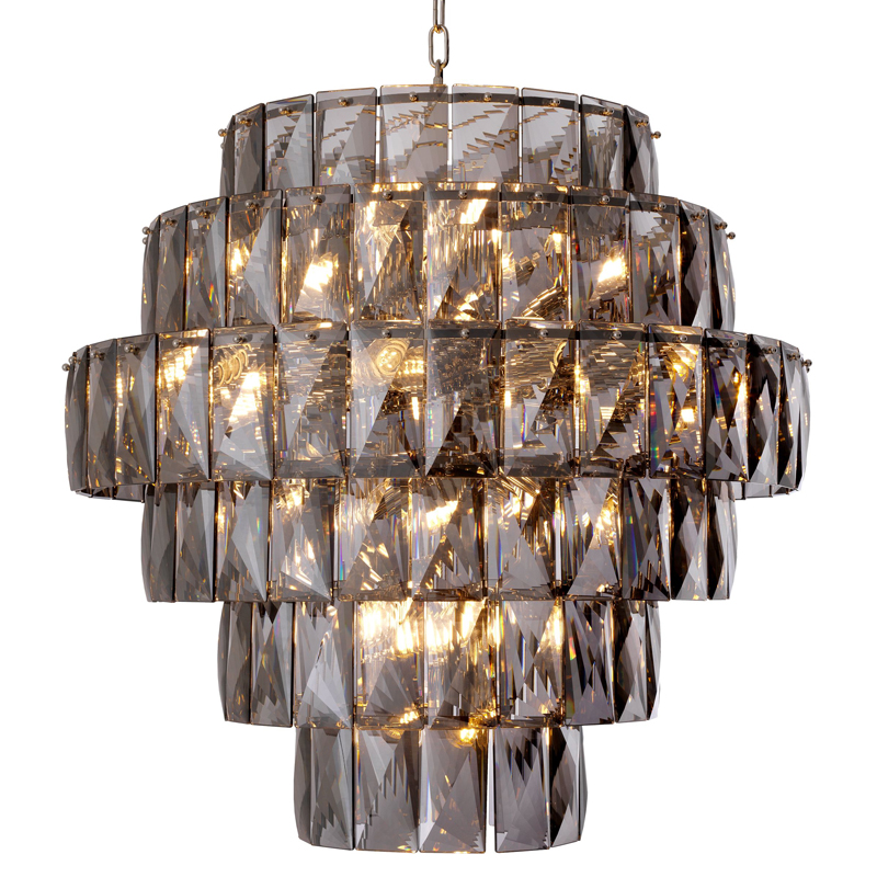 Люстра Eichholtz Chandelier Amazone L smoke Никель Стекло Смок Люстра Eichholtz Chandelier Amazone L smoke Никель Стекло Смок в Грозном | Loft Concept