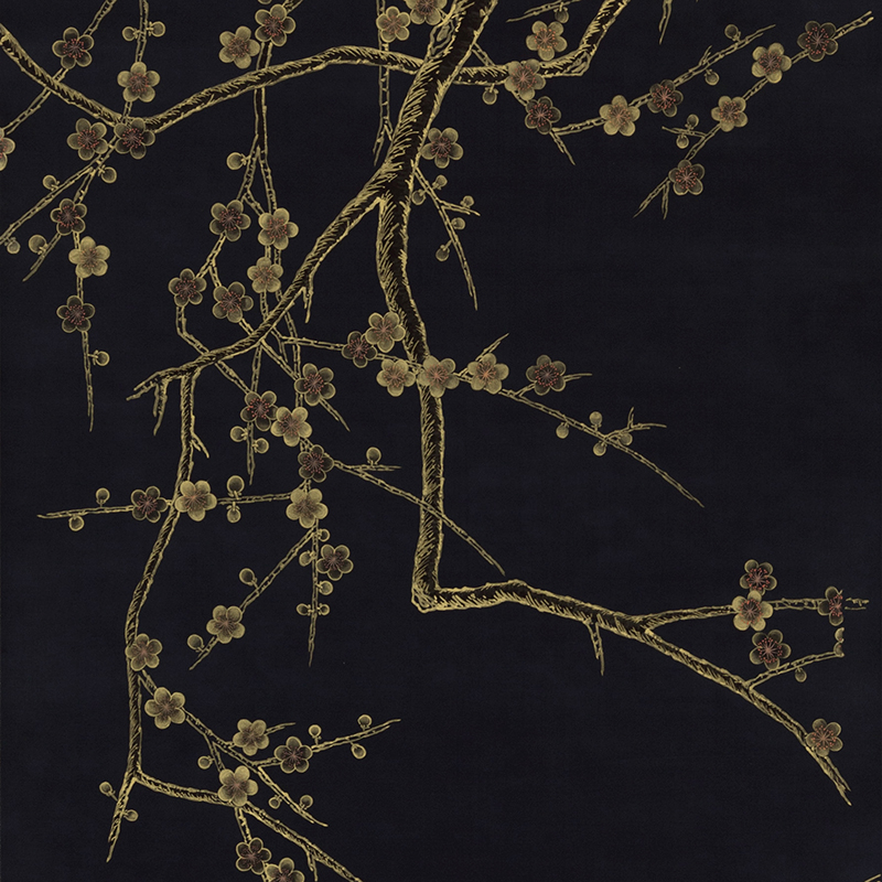 Обои ручная роспись Plum Blossom Colourway SC-226 on black painted silk Обои ручная роспись Plum Blossom Colourway SC-226 on black painted silk в Грозном | Loft Concept