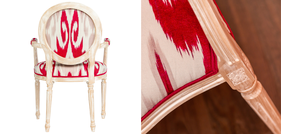 Стул с подлокотниками Ikat Pattern Красный Стул с подлокотниками Ikat Pattern Красный - Loft-Concept в Грозном