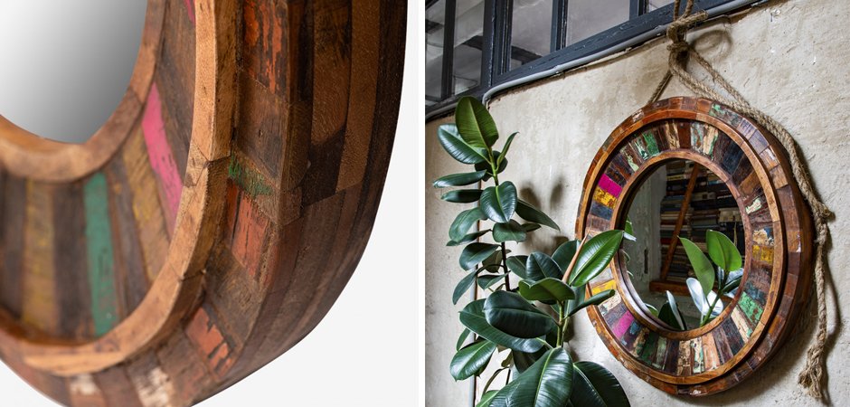 Зеркало Antique Wood Circle Зеркало Antique Wood Circle - Loft-Concept в Грозном