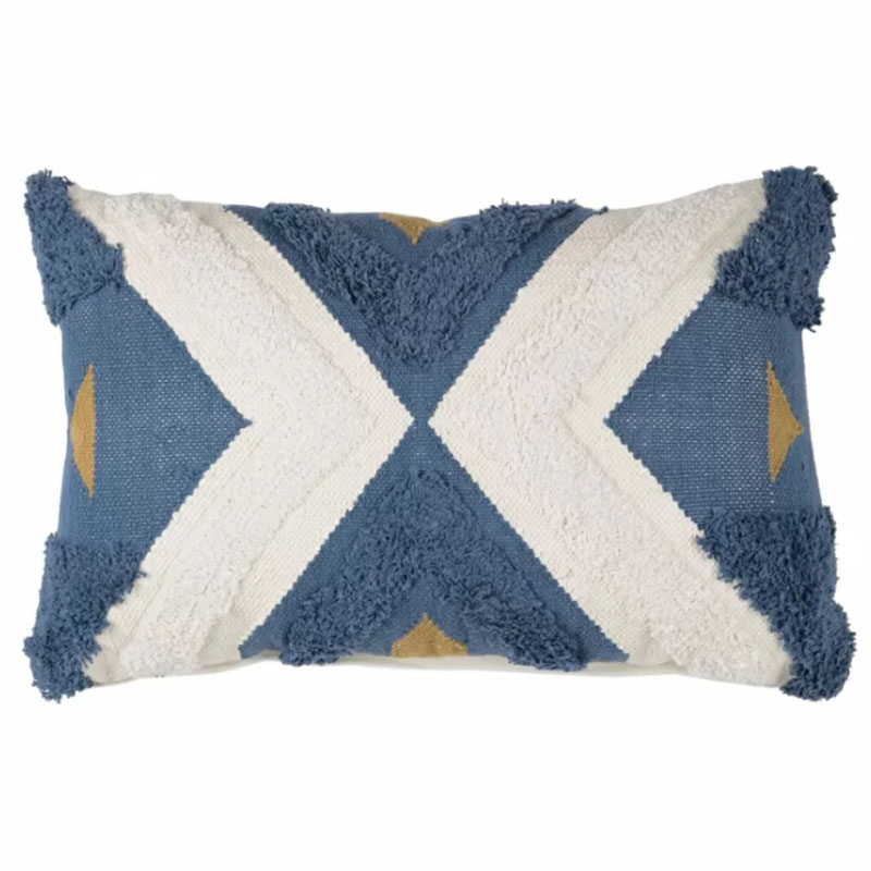 Подушка Blue Ikat Синий Белый Золотой Подушка Blue Ikat Синий Белый Золотой в Грозном | Loft Concept