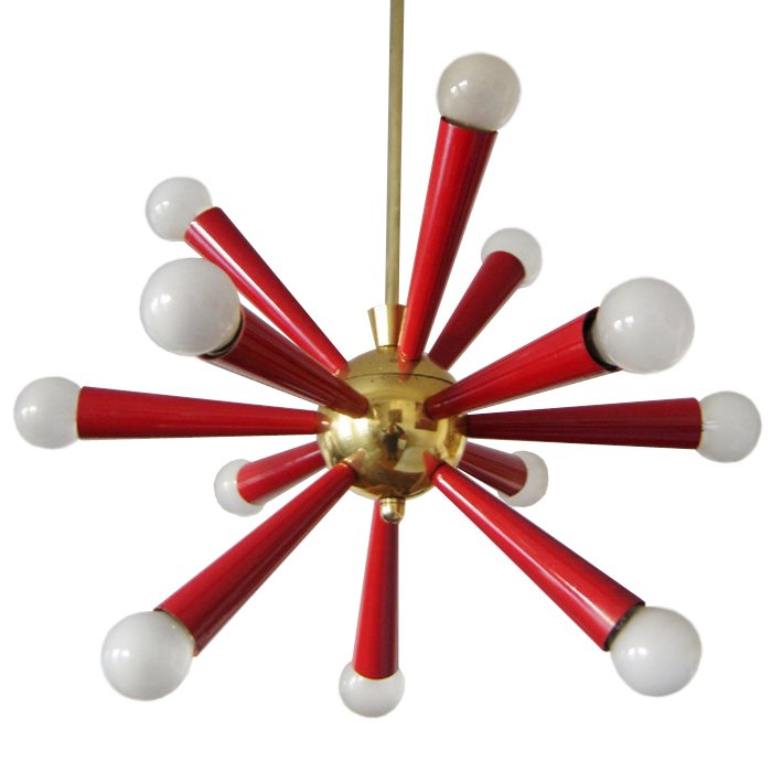Люстра Mid Century Modern ATOMIC Sputnik Red Красный (Red) Золотой Люстра Mid Century Modern ATOMIC Sputnik Red Красный (Red) Золотой в Грозном | Loft Concept