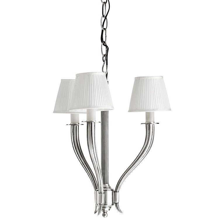 Люстра Eichholtz Chandelier Mayflower 3 Белый Нержавеющая сталь Люстра Eichholtz Chandelier Mayflower 3 Белый Нержавеющая сталь в Грозном | Loft Concept