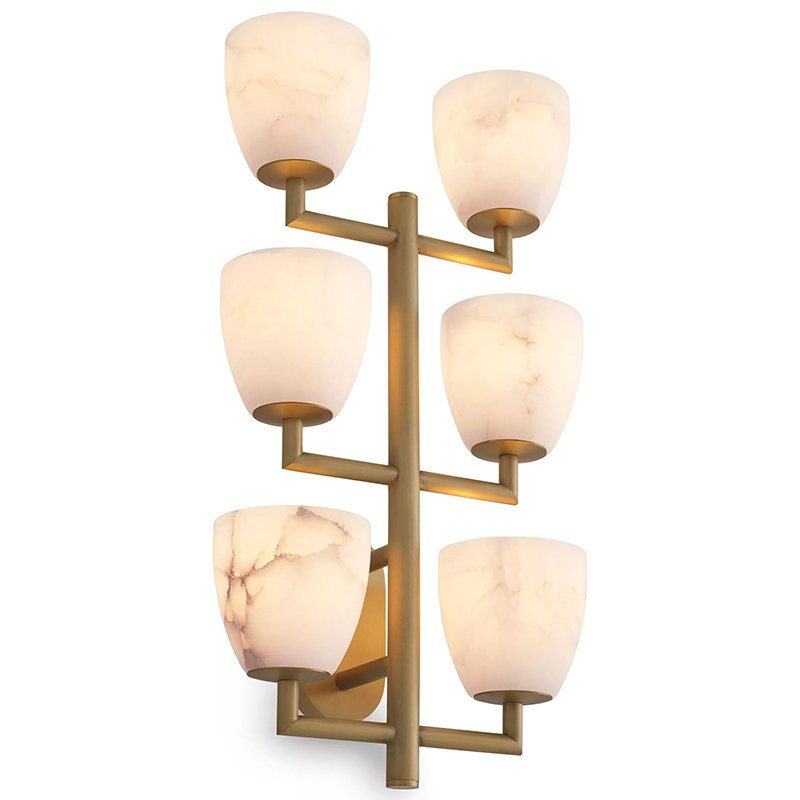 Настенный светильник Eichholtz Wall Lamp Valerius Латунь Белый Мрамор Bianco ivory ( слоновая кость ) Настенный светильник Eichholtz Wall Lamp Valerius Латунь Белый Мрамор Bianco ivory ( слоновая кость ) в Грозном | Loft Concept