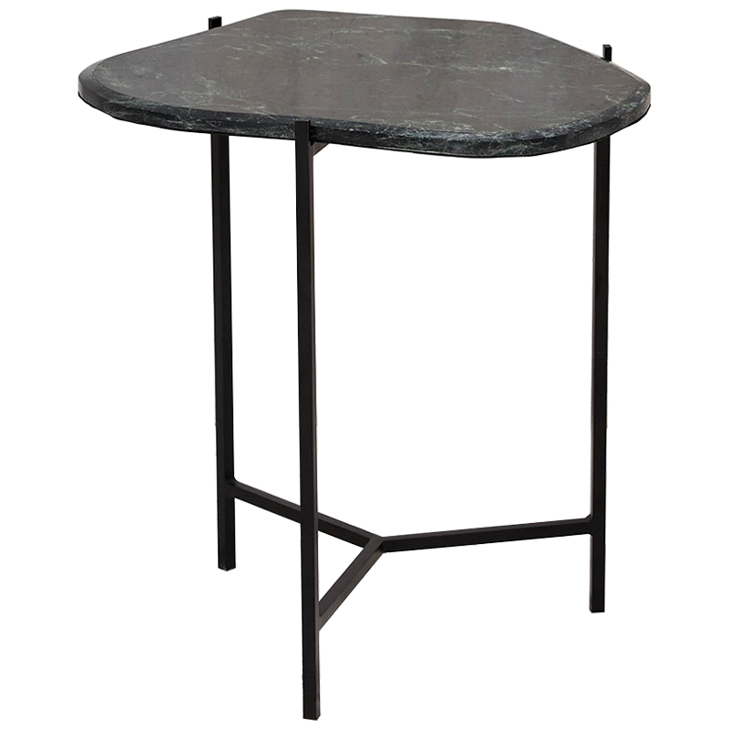 Приставной стол с каменной столешницей Tuan Side Table Черный Малахит (зеленый) Приставной стол с каменной столешницей Tuan Side Table Черный Малахит (зеленый) в Грозном | Loft Concept