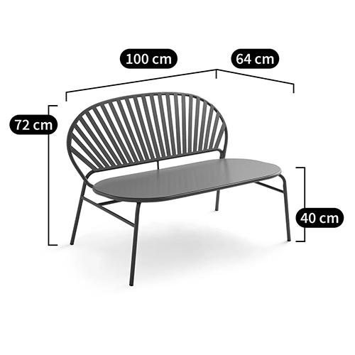Зелёная скамья из стали Goodwin Metal Bench Green в Грозном