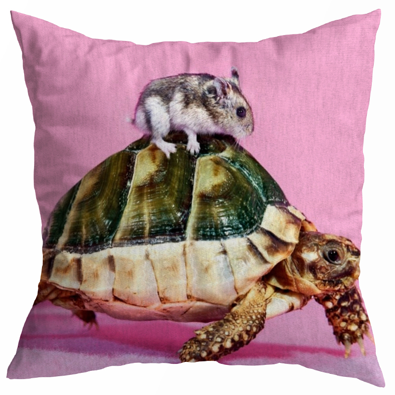 Декоративная подушка Seletti Cushion Mouse and Turtle Розовый Зеленый Серый Декоративная подушка Seletti Cushion Mouse and Turtle Розовый Зеленый Серый в Грозном | Loft Concept