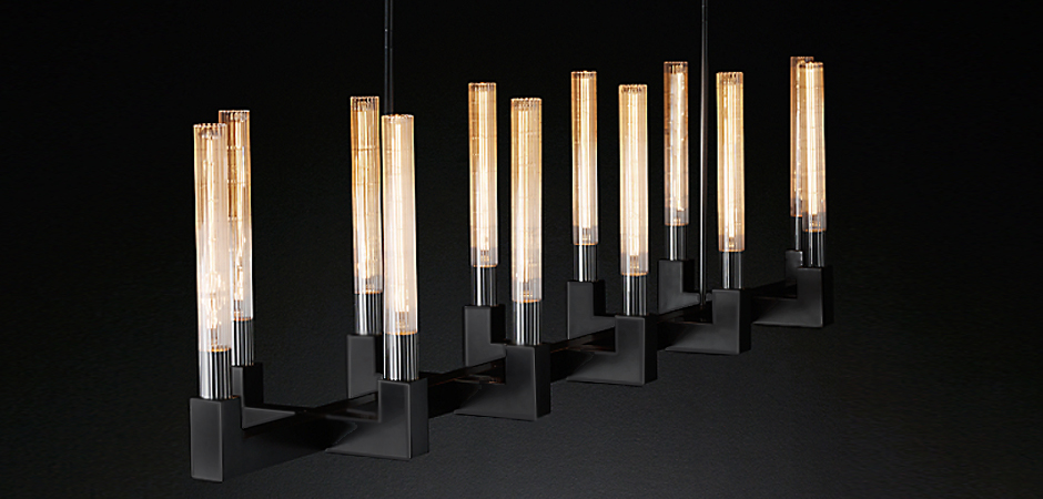 Люстра RH CANELLE Linear Chandelier 12 Modern Black Люстра RH CANELLE Linear Chandelier 12 Modern Black - Loft-Concept в Грозном