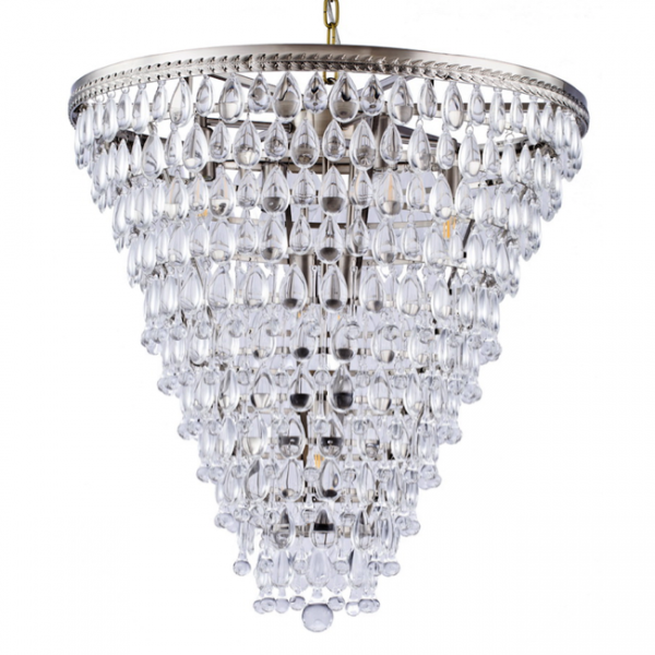Люстра Clarissa Glass Drop Pendant 61 Nickel Хром Люстра Clarissa Glass Drop Pendant 61 Nickel Хром в Грозном | Loft Concept