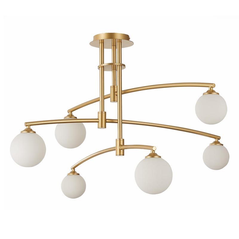 Люстра Glendon Chandelier 6 Balls Золотой Белый в Грозном | Loft Concept 