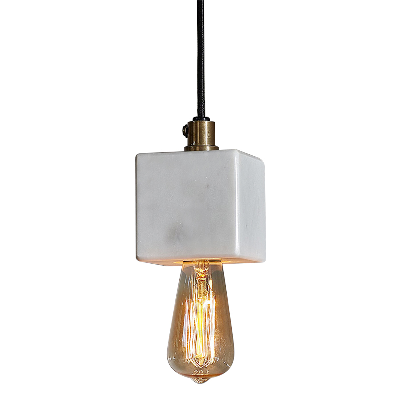 Подвесной светильник Shaw Cube Marble Hanging Lamp Черный Белый Мрамор Bianco Подвесной светильник Shaw Cube Marble Hanging Lamp Черный Белый Мрамор Bianco в Грозном | Loft Concept