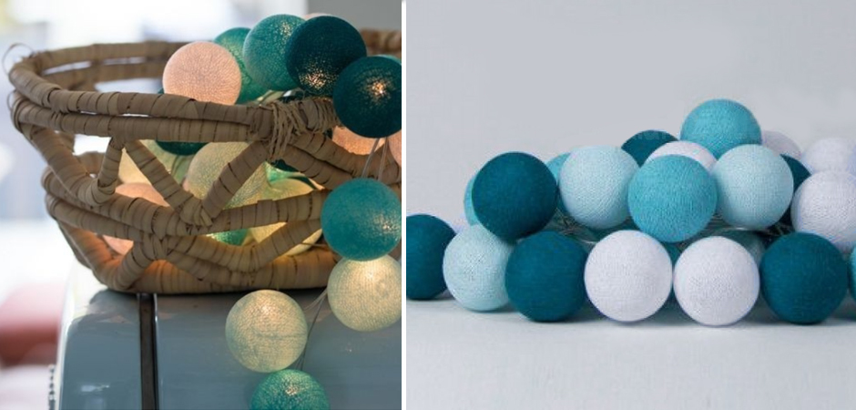 Гирлянда хлопковые фонарики Сotton Ball Aqua - Loft-Concept в Грозном