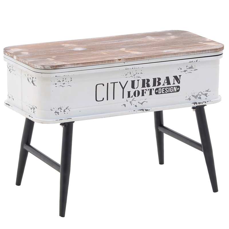 Приставной стол City Urban Loft Design Table white Бежево-серый Белый винтажная патина Приставной стол City Urban Loft Design Table white Бежево-серый Белый винтажная патина в Грозном | Loft Concept
