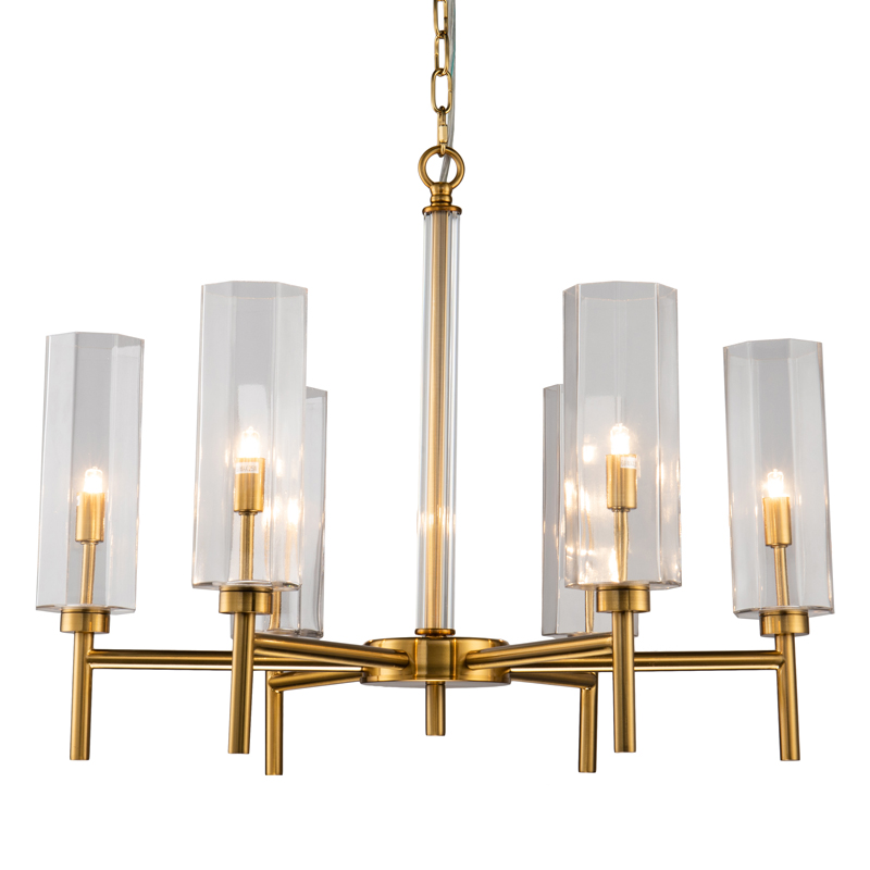 Люстра Claudine Chandelier 65 Латунь Прозрачный Люстра Claudine Chandelier 65 Латунь Прозрачный в Грозном | Loft Concept
