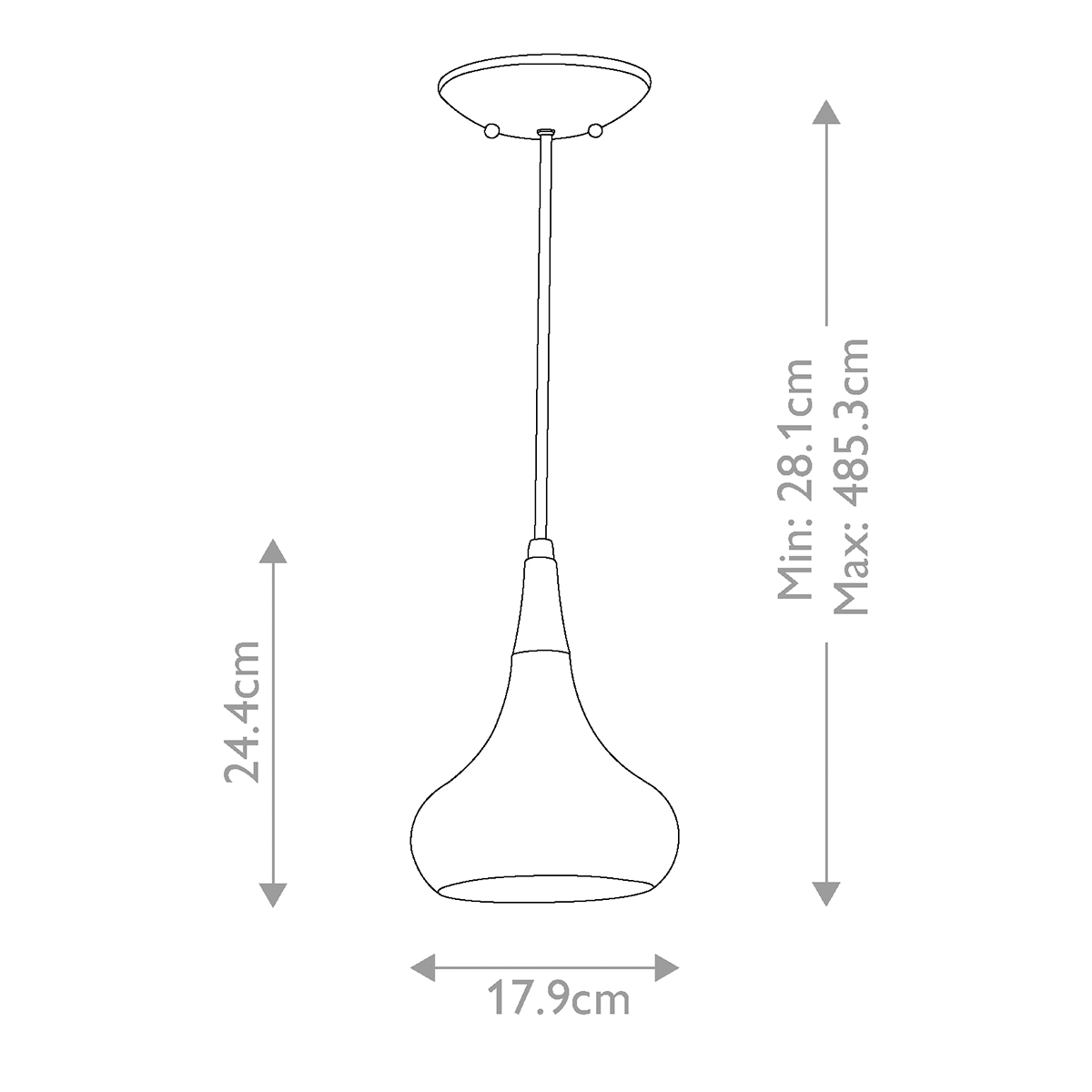  Подвесной светильник с каплевидным плафоном темного цвета Feiss в Грозном