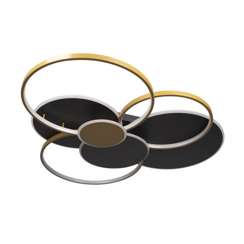 Потолочный светильник Black three rings Gold 100 см Золотой Черный Потолочный светильник Black three rings Gold 100 см Золотой Черный в Грозном | Loft Concept
